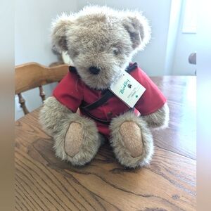 Vintage Teddy Bear by Binkley Toys Made in Canada.  Weating An RCMP Jacket. GUC.